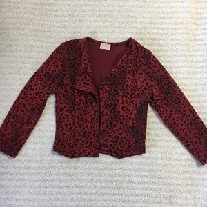 Red and black leopard print shrug